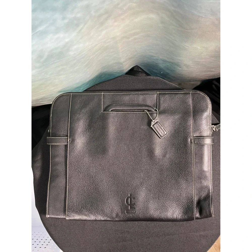 Vintage Coach 5152 Black Pebbled Leather Briefcase Laptop Portfolio‎ Bag CLC